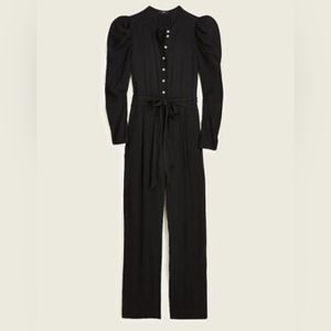 NWOT J. Crew Puff Sleeve Draped Jumpsuit